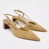 High Heels Spitz Frauen Schuhe Chunky Sandalen 2025, Sommer Neue Marke Elegante Schuhe Slingback