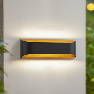 Lindby LED-Außenwandleuchte Lenore, schwarz, Metall, 36,5cm Image