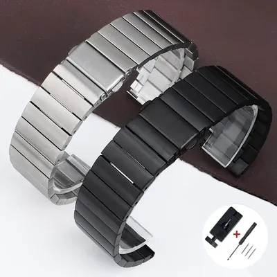 Massives Edelstahl-Uhrenarmband, 18 mm, 20 mm, 22 mm, Metallarmband, Smartwatch, universelles Image