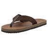 Zehentrenner RIEKER, Herren, Gr. 42, braun (dunkelbraun), Nubukleder, unifarben, casual, Schuhe, Sommerschuh, Strandschuh, Badeschuh, Poolslide mit Zehensteg