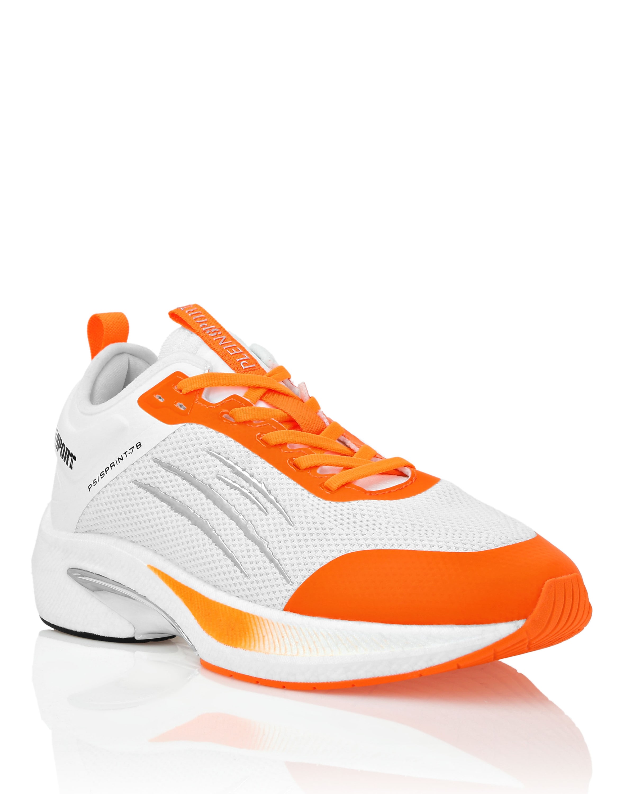 Sneaker PLEIN SPORT "Läufer", Gr. 36, Normalschaft, orange (0186, weiß, orangefluo), Schuhe