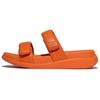 Pantolette FITFLOP "F-MODE GO", Damen, Gr. 36, orange, Lederimitat, unifarben, casual, Schuhe, Plateausandale mit dämpfender MICROWOBBLEBOARD Technologie