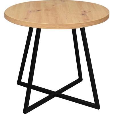 Couchtisch MÄUSBACHER "Couchtisch rund", braun (asteiche, schwarz, asteiche), H:50,5cm, Tische, Couchtisch rund Durchmesser 60cm, Metallgestell Image