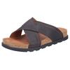 Pantolette RIEKER, Herren, Gr. 47, braun (dunkelbraun), Leder, unifarben, casual, Schuhe, Sommerschuh, Strandschuh, Hausschuh mit Fußbett
