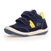 Sneaker NATURINO "GO VL", Kinder, Gr. 26, blau (navy, gelb), Veloursleder, Nylon, kontrastfarbene Details, sportlich, Schuhe, Freizeitschuh mit Farbeinsatz, Größenschablone zum Download
