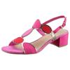 Sandalette MARCO TOZZI, Damen, Gr. 41, pink (pink kombiniert), Textil, Lederimitat, elegant, Schuhe, Blockabsatz, Sommerschuh, Riemchensandale mit verstellbarer Schnalle