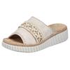 Pantolette RIEKER, Damen, Gr. 39, beige (creme), Lederimitat, klassisch, Schuhe, Sommerschuh, Strandschuh, Urlaubschuh, Hausschuh mit softer Innensohle, Topseller