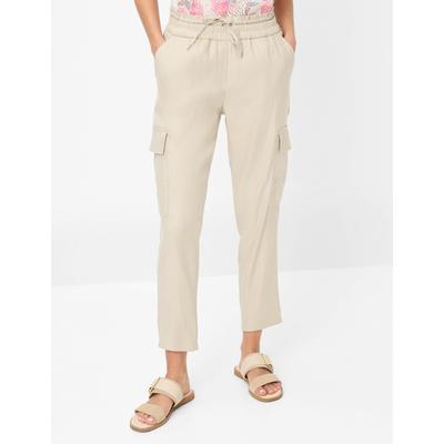 Culotte BRAX "Style MONA S", Damen, Gr. 34K (17), Kurzgrößen, beige, 59% Leinen, 19% Baumwolle, 19% Viskose, 3% Elasthan, Hosen Image