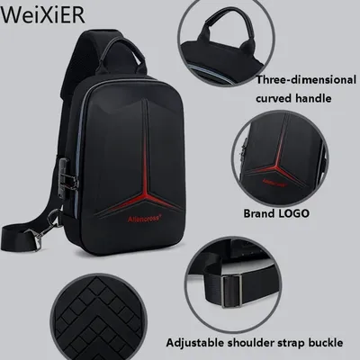 Männer PVC Multifunktions USB Schulter Anti-diebstahl Sport Casual Pack für Männliche Kreuz Körper Sling Gym Brust Taschen Reise Messenger pack