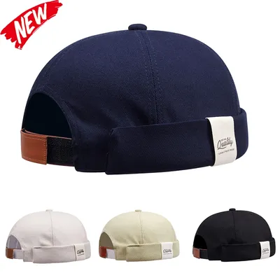 ﻿ Herrenmode Skull Cap Label of Cloth Brimless Skullies Cap Unisex Beanies Caps Verstellbare Beanie Hüte Street Melon Caps
