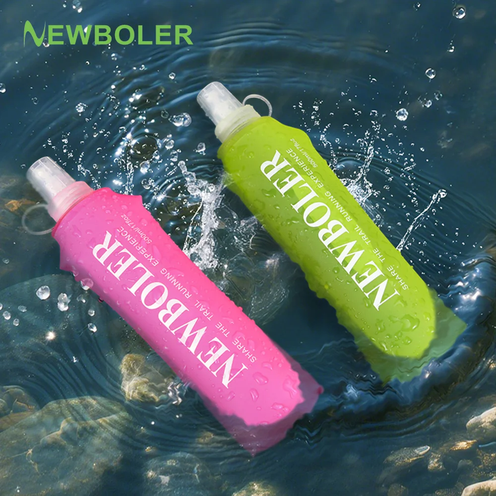 NEWBOLER 1Pcs 500ml Outdoor Sport Camping Laufen Sport Fahrrad Weiche Wasser Flasche Klapp TPU Weiche Flasche Wasser Tasche Image