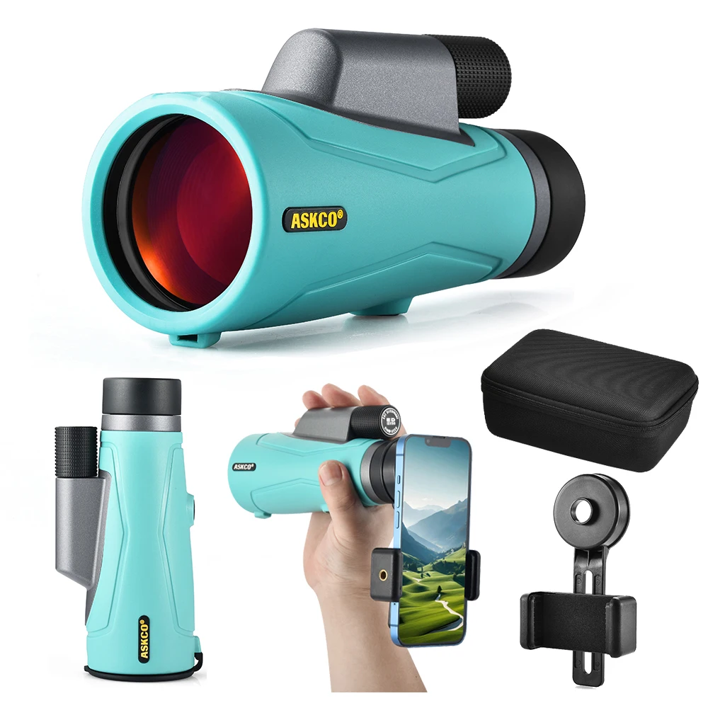 ED-Objektiv-Monokular-Teleskop 10 x 50/12 x 50 Hochleistungs-Monokular IPX7 wasserdichtes Teleskop mit BAK4-Prisma-SMC-Beschichtung für Camping Image