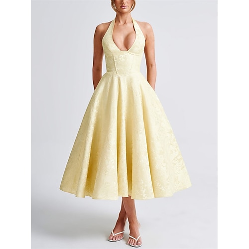 Elegante A-Linien Quinceanera Kleider Formelle Bodenlange Ärmellose Halteroptik Rückenausschnitt Falten Polyester Hochzeitskleid 2025