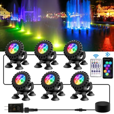 1/4/6 LED RGB Light IP68 Waterproof Swimming Pool Light Underwater Lamp Landscape Spotlight For
