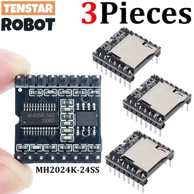 TENSTAR 3pcs DFPlayer V3.0 MH2024K-24SS Chip Mini MP3 Player Module TF Card U Disk DF Player Audio