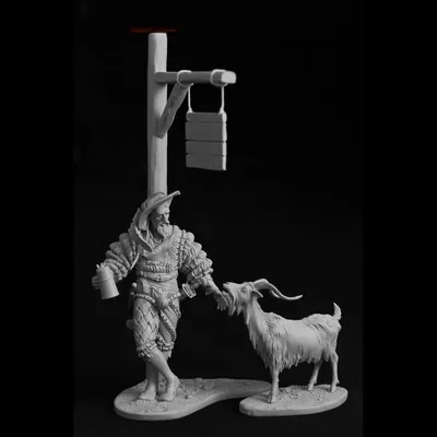 75MM resin unpainted model kit, mercenary vs goat survivors in battle unassembled and unpainted GK,