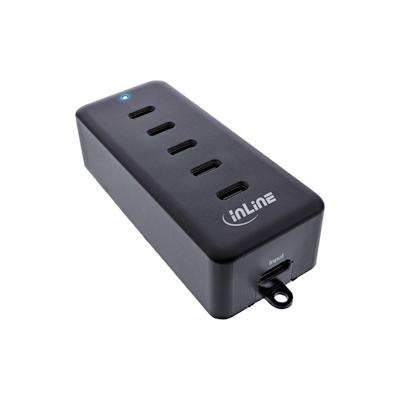 InLine® 5-Port USB-C PowerHub, Ladegerät-Erweiterung, 100W, schwarz Image