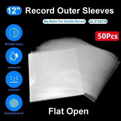 12 inch OPP Gel Recording Protective Sleeve for Turntable Player LP Vinyl Record Self Adhesive