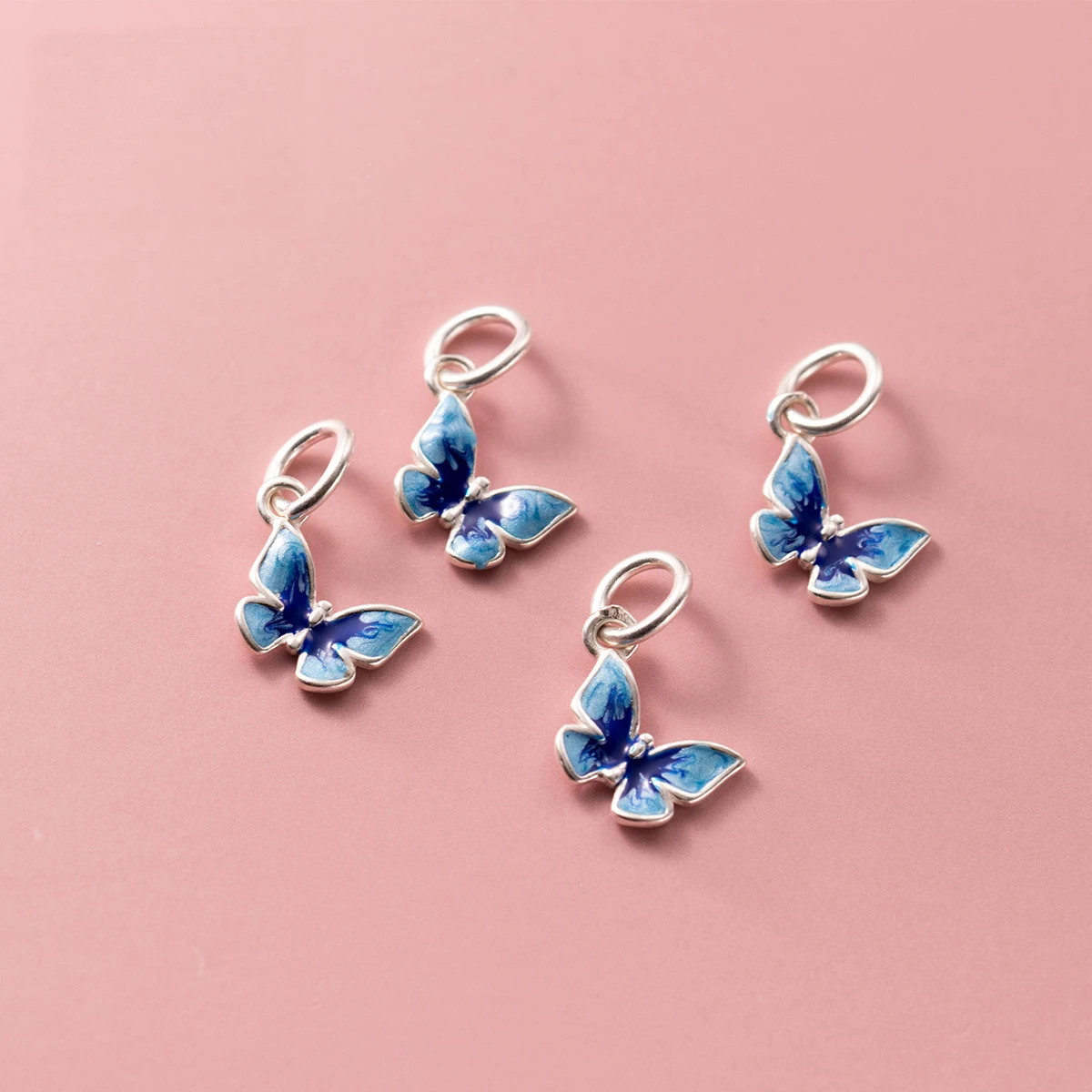 Ciondoli in argento 925 Ciondolo a farfalla Ciondoli blu Collana con ciondolo fai da te Accessori Gioielli Bellissimi
