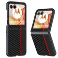 Capa per Motorola Razr 60 Ultra / Razr 50 Custodia in fibra Texture PU-Custodia protettiva in pelle per Motorola Moto Razr 50 Ultra Funda