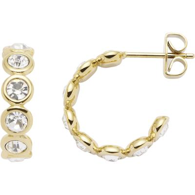 Paar Creolen LEONARDO "Ohrringe Cremona, 024338, 024339", gold (gelbgoldfarben, kristallweiß, kristallweiß), Ohrringe, Damen, Edelstahl, mit Zirkonia (synth.) Image