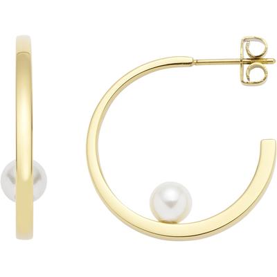 Paar Creolen LEONARDO "Ohrringe Lucinda, 024332", gold (gelbgoldfarben, weiß), Ohrringe, Damen, Edelstahl-Perlen, Edelstahl, Perlen, mit Perle (imitiert) Image
