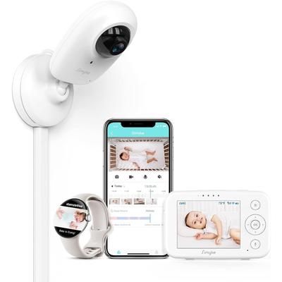Simyke Smart Baby Monitor - 1080P HD Camera, Smartwatch Connectivity - White