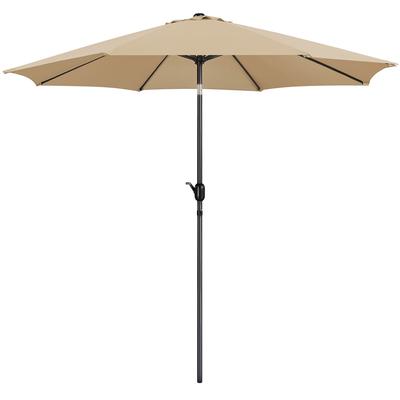 TEMU Costoffs Parasol Ø300 Cm Tiltable Garden Parasol With 8 Ribs Round Marked Parasol Crank Parasol Round Sun Protection Terrace Parasol For Balcony Garden Image
