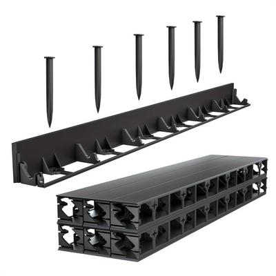 TEMU Plastic Lawn Edge, Flower Bed Edge, Mowing Edge, Paving Edge, Garden Edge, Garden Fence, With 50 Ground Anchors Image