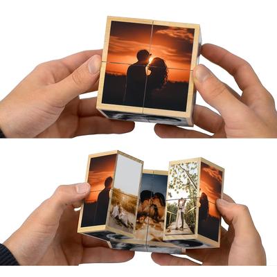 TEMU Custom Creative Photo Cube - Personalized Gift For Christmas Days & Special Occasions, Showcase In A Unique 3d Designs, Anniversaries, Birthday Image
