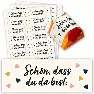 TEMU 120pcs Glad You're Stickers Rectangular Labels Suitable For Table Decorations, Or Decoration Labels (no ) 2x0.7inch Image