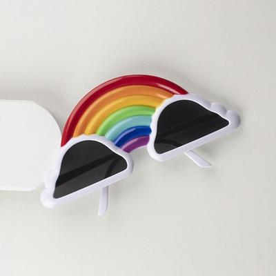 TEMU Whimsical Party Glasses - Cute Photo Booth Prop, Plastic, Ideal For Weddings, New Year's, Beach Parties & Birthdays, Rainbow Party Decorations Image