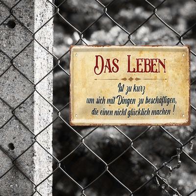 "TEMU 1pc Vintage Aluminum Sign With German Quote "das Ist Zu Kurz" - Humorous Wall Art, Rectangle Decor For Bars, Living Rooms, Gardens, Garages - Ideal New Year & Valentine's Day Gift" Image