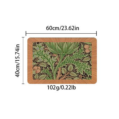 TEMU 1pc Plant Welcome Mat - Non-slip, Easy Clean, Machine Washable Polyester Doormat For Living Room, Bedroom, Kitchen, Office, And Entryway Decor Image