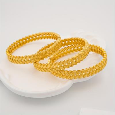 TEMU 1pc Elegant Tribal Style Copper Open Bangle, Simple And Personality, For Lady, Bride, Christmas And Festival Gift Image