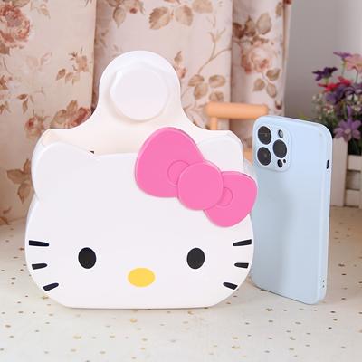 TEMU 1pc Hello Kitty No-drill Storage Box For Kitchen And Bathroom Toothpaste, Toothbrush Wall Hanging Organizer Cosmetic Stationery Storage Box Image