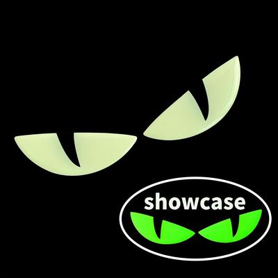 TEMU Green Glowing Cat Eye Reflective Sticker - Pc Material, High Visibility For Motorcycles & Cars, Stylish & Safe, Motorcycle Accessories | Cat | Reflective Material Image