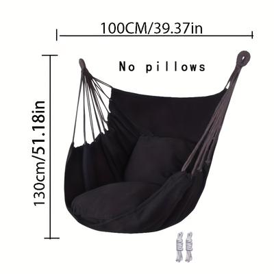 TEMU Sturdy Canvas Hanging Chair - Portable Outdoor Camping Rocking Chair, Durable Swing Seat For Outdoors And Travel, Adjustable Leisure Chair Image