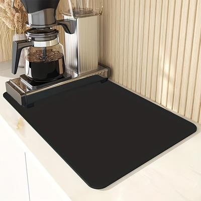 TEMU Machine Mat, Non-slip Rubber Pad, Absorbent Dish Drying Mat, Woven Polyester Kitchen Countertop Protector For Espresso Machines - Hand Wash Only Image