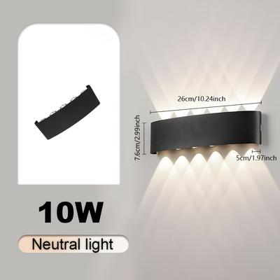 TEMU 2pcs Ac 85-265v 10w Led Wall Lamp Outdoor Ip55 Garden Lighting Indoor Bedroom Living Room Stairs Wall Light Wall Light Porch Garden Image