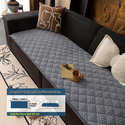 TEMU 1pc [spring New Arrival] A Thick, Quilted, Anti-slip Knitted Sofa Cover Pet-friendly, In Multiple Colors, Machine Washable, Suitable For Protecting And Decorating Sofas From 1 To 4 Seats. Image