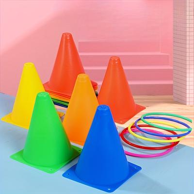 TEMU Colorful Set Of Logo Buckets With Carry Bag - Cone & For Outdoor Sports Activity, Sensory Training, And Math Skills Improvement Image