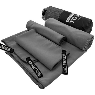 TEMU 3pcslightweight Microfiber Travel Towel - Quick Drying Towel Set Cylindrical Bag, Suitable For Camping, Beach, Gym, Backpacking, Sports, Yoga, And Swimming Use Image