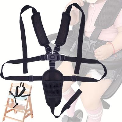TEMU Adjustable High Chair Seat With 5-point Safety Harness For Children, Brand New Image