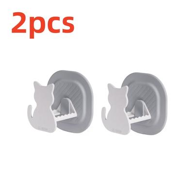 TEMU Cat-shaped Sponge , Install, , Plastic , Kitchen Organizer For Sponge, , Bathroom Hanging Storage Image