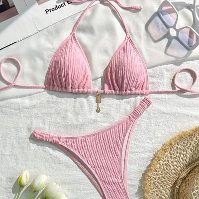 TEMU Semman March Directional Women' Color Sexy Bikini Swimsuit Set Image