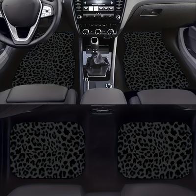 TEMU Suitable For All Car Models, 4pcs Of Leopard Pattern Car Floor Mat, Vehicle Floor Mat, With Anti-slip Base, Easy To Clean Car Interior Accessories Image