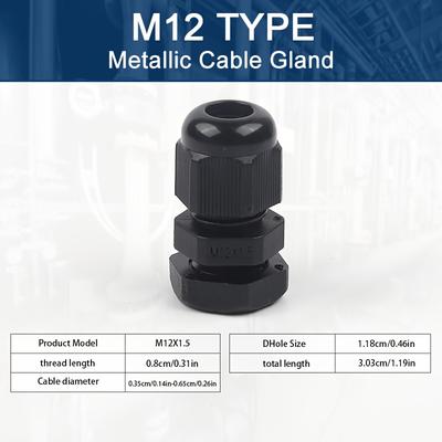 TEMU 10pcs M12/m16 Nylon Cable Sealed Connectors - & White Locking Couplings For Electrical Cable Fixing, Junction Boxes - Uncharged, No Electronic Components, |stable Connection|durable Constructio Image