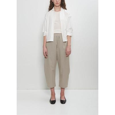 Cotton Gabardine Curved Pull On Pant - Natural - Apuntob Pants