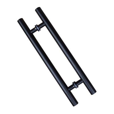 Schiebetürgriff, doppelseitig, H-Form, robuster Schwingtürgriff, schwarz, Länge 600 mm, Lochabstand Image